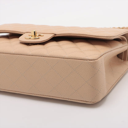 Chanel Matrasse Caviar S Double Flap Double Chain Bag Beige Gold