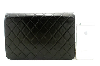Chanel Chain Shoulder Bag Clutch Black Quilted New Lambskin Purse
