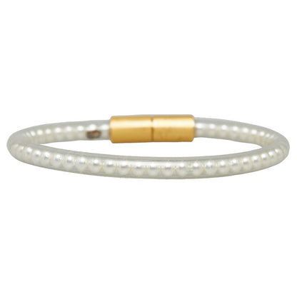 Chanel  Pearl Bracelet White Gold Vinyl   Chanel