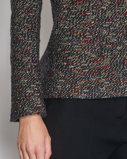 Chanel Runway Brown Fantasy Tweed Button Down Jacket Size FR 36 (UK 8)