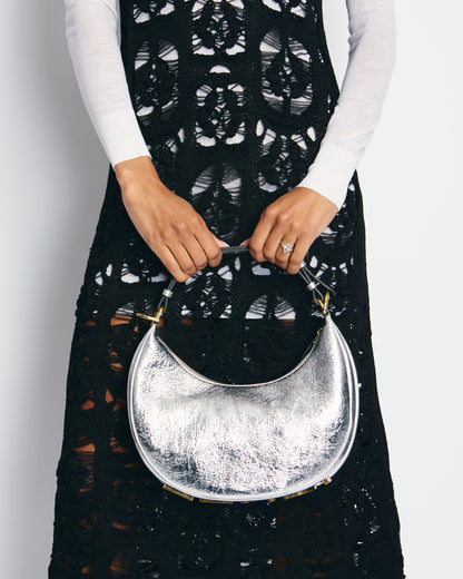 Chanel Black Crochet Short Sleeve Midi Dress with White Long-Sleeve Under-Layer Set Size FR 34 (UK 6)