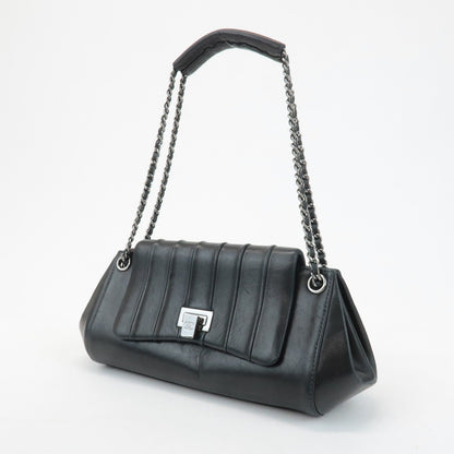 CHANEL Mademoiselle Lamb Skin Chain Shoulder Bag Hand Bag Black