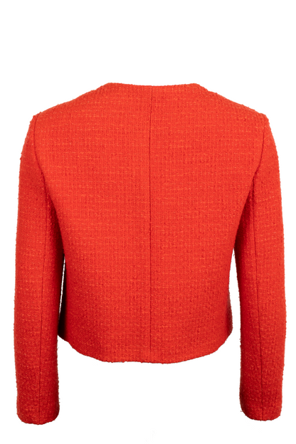 CELINE Patch Pocket Tweed Jacket Red