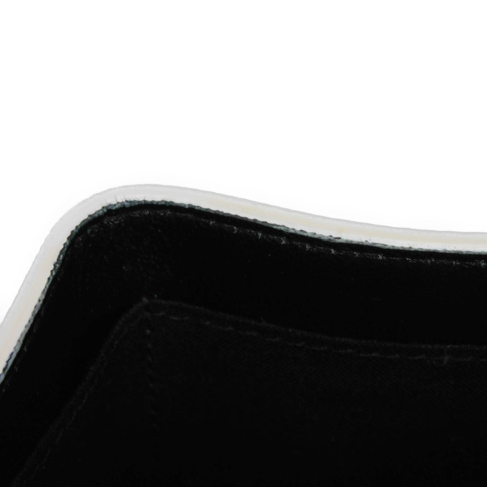 BALENCIAGA Tri-fold wallet 558208 0OTG3 9000 textured grain leather (embossed) White x black New logo Ville mini wallet Women(Unisex)