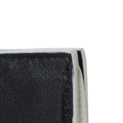 BALENCIAGA Tri-fold wallet 558208 0OTG3 9000 textured grain leather (embossed) White x black New logo Ville mini wallet Women(Unisex)