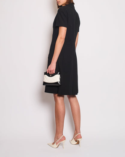 Chanel Vintage Runway 97S Black, White CC Logo Slip Dress and Jacket Set with CC Chanel Button Size FR 42 (UK 14)