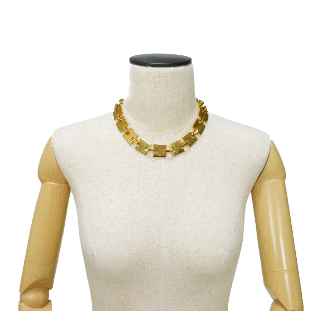 CELINE Necklace 460GQ6BRA.35OR brass gold New logo Square Women Used