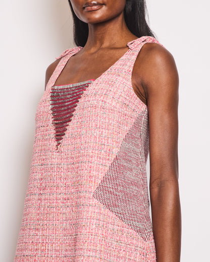 Chanel Pink Sleeveless Tweed Mini Dress with Sequin Embellishments Detail FR 38 (UK 10)