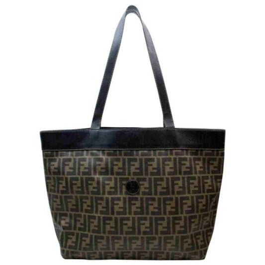 Fendi tobacco Zucca print coated canvas/leather, two handle XL tote bag!