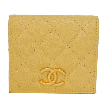 CHANEL Bifold Wallet AP3519 Grained shiny calfskin (embossed) Light yellow x light purple COCO Mark Small flap wallet Women