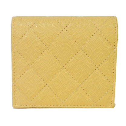 CHANEL Bifold Wallet AP3519 Grained shiny calfskin (embossed) Light yellow x light purple COCO Mark Small flap wallet Women