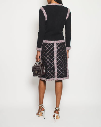 Chanel 15K Black, Pink Long-Sleeve Dress with Pocket Detail Size FR 34 (UK 6) RRP £3400