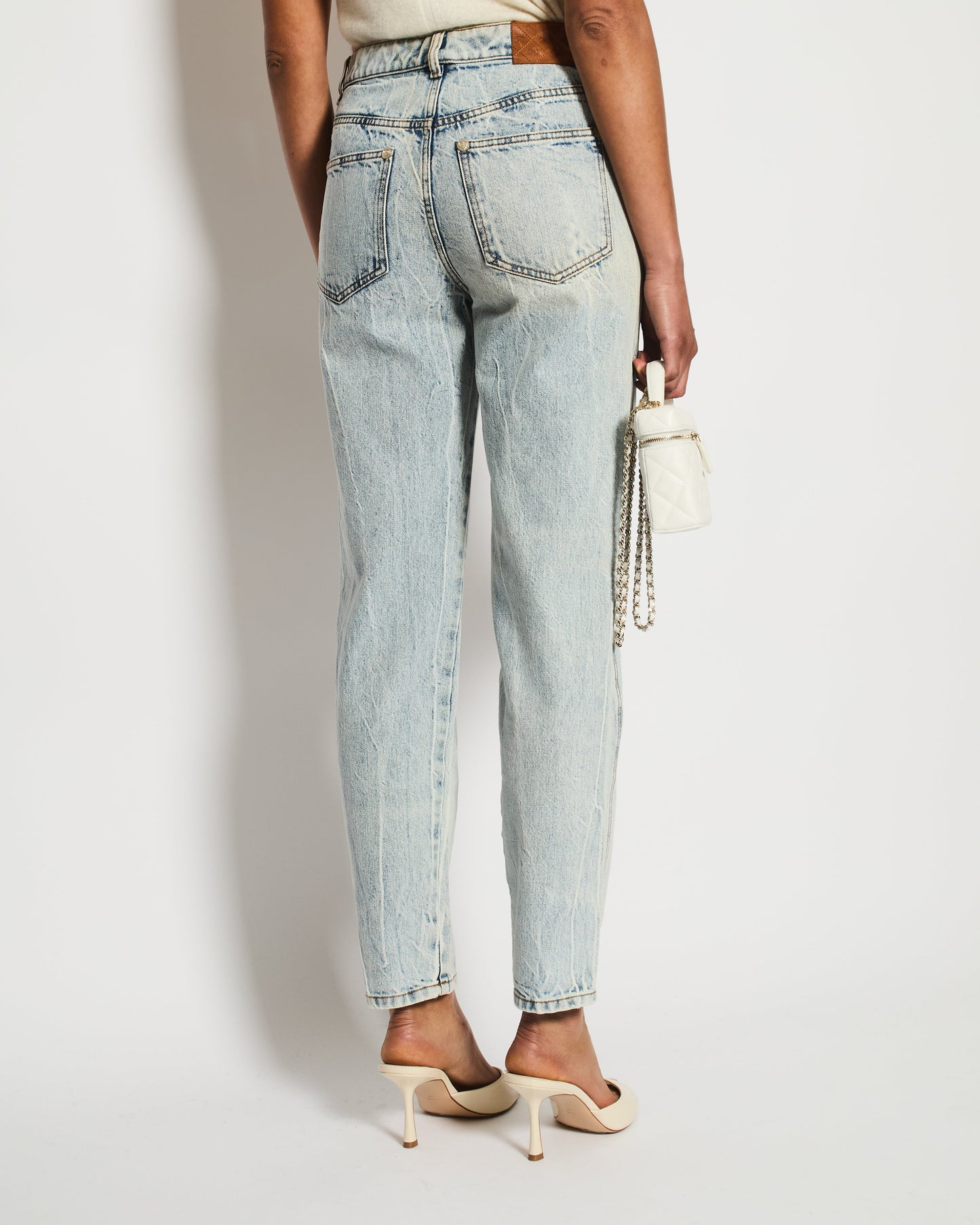 Chanel Blue Straight-Leg Jeans With Heart Silver CC Logo Buttons Size FR 34 (UK 6)