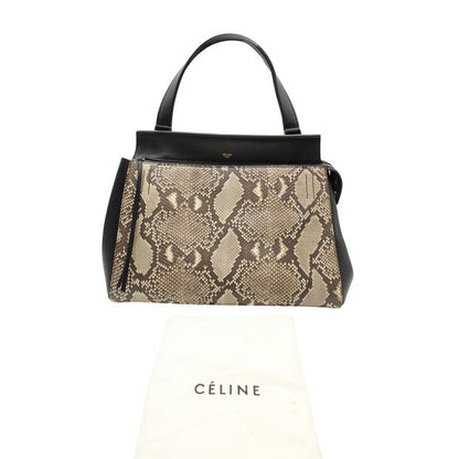 Celine Python & Black Leather Edge Shoulder Bag