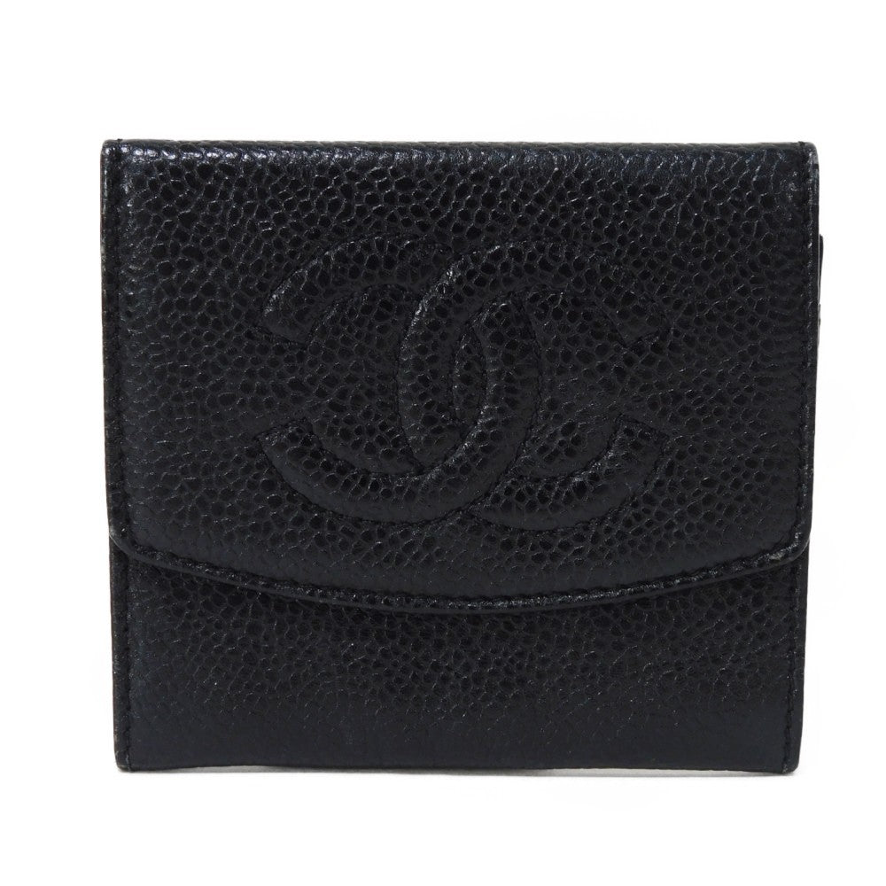 CHANEL Compact Flap Wallet Caviar Skin Coin Case