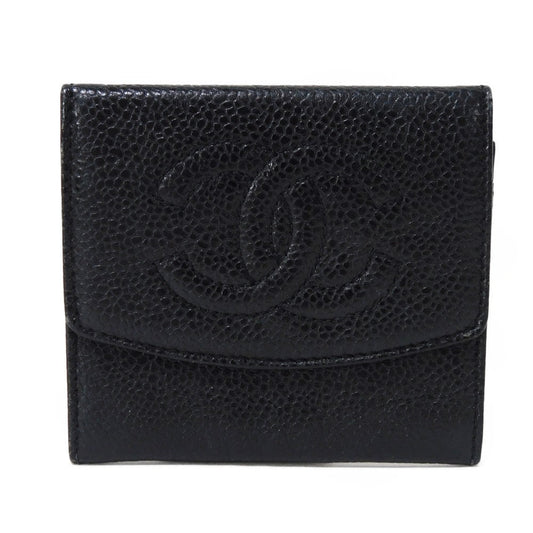 CHANEL Compact Flap Wallet Caviar Skin Coin Case