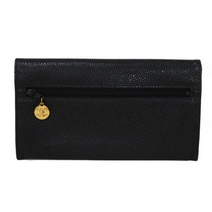 Chanel Long Flap Wallet Caviar Skin Long Wallet