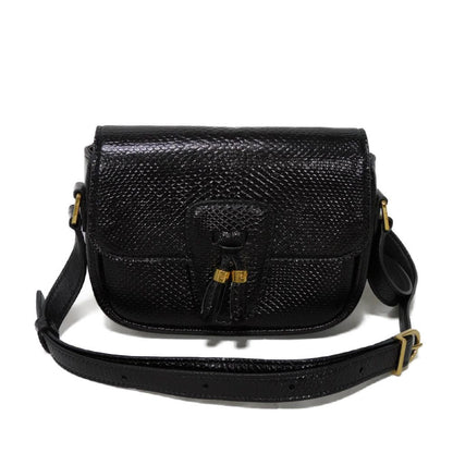 CELINE Shoulder Bag 190494BOE.38NO Karung leather black exotic Tassel small bag Women Used