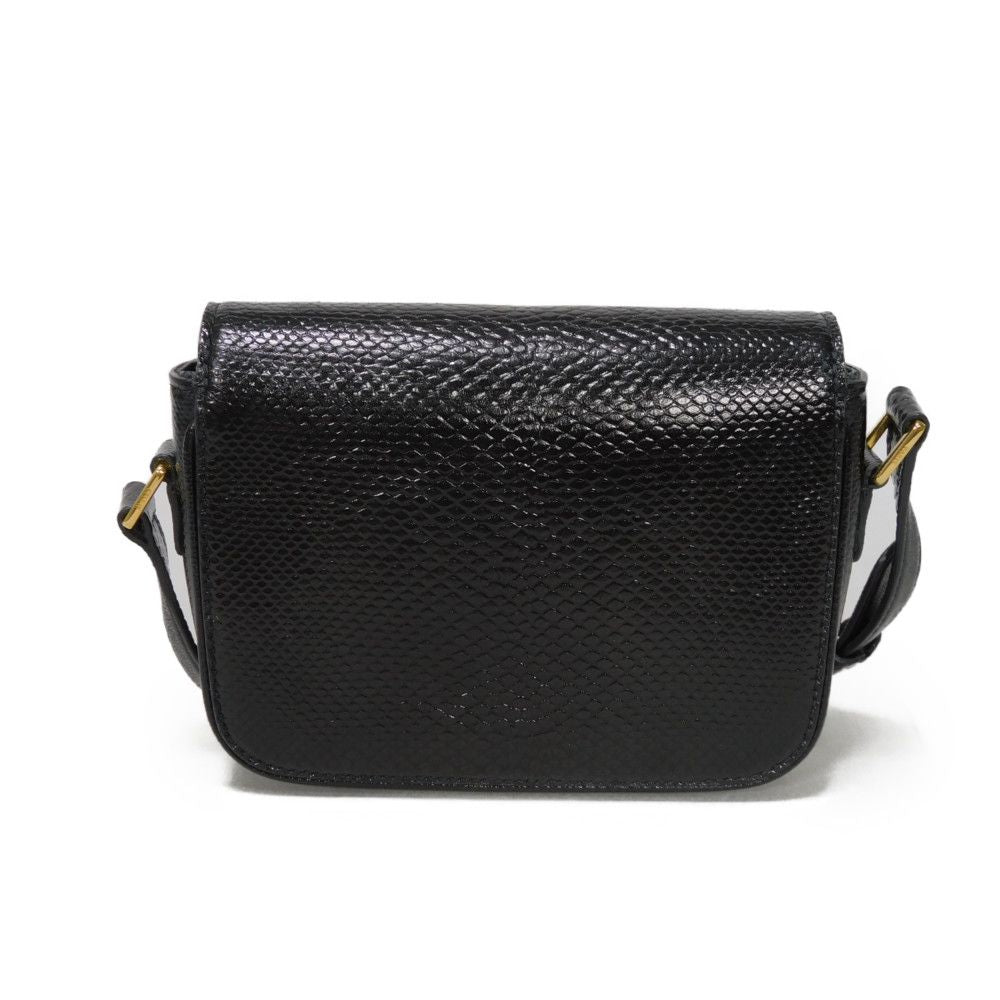 CELINE Shoulder Bag 190494BOE.38NO Karung leather black exotic Tassel small bag Women Used