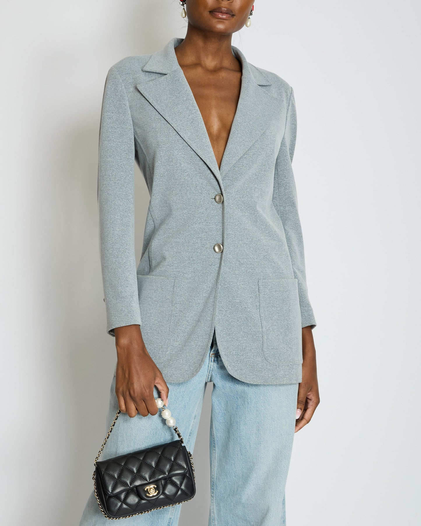 Chanel 98/A Grey Single Breasted Blazer Size FR 38 (UK 10)