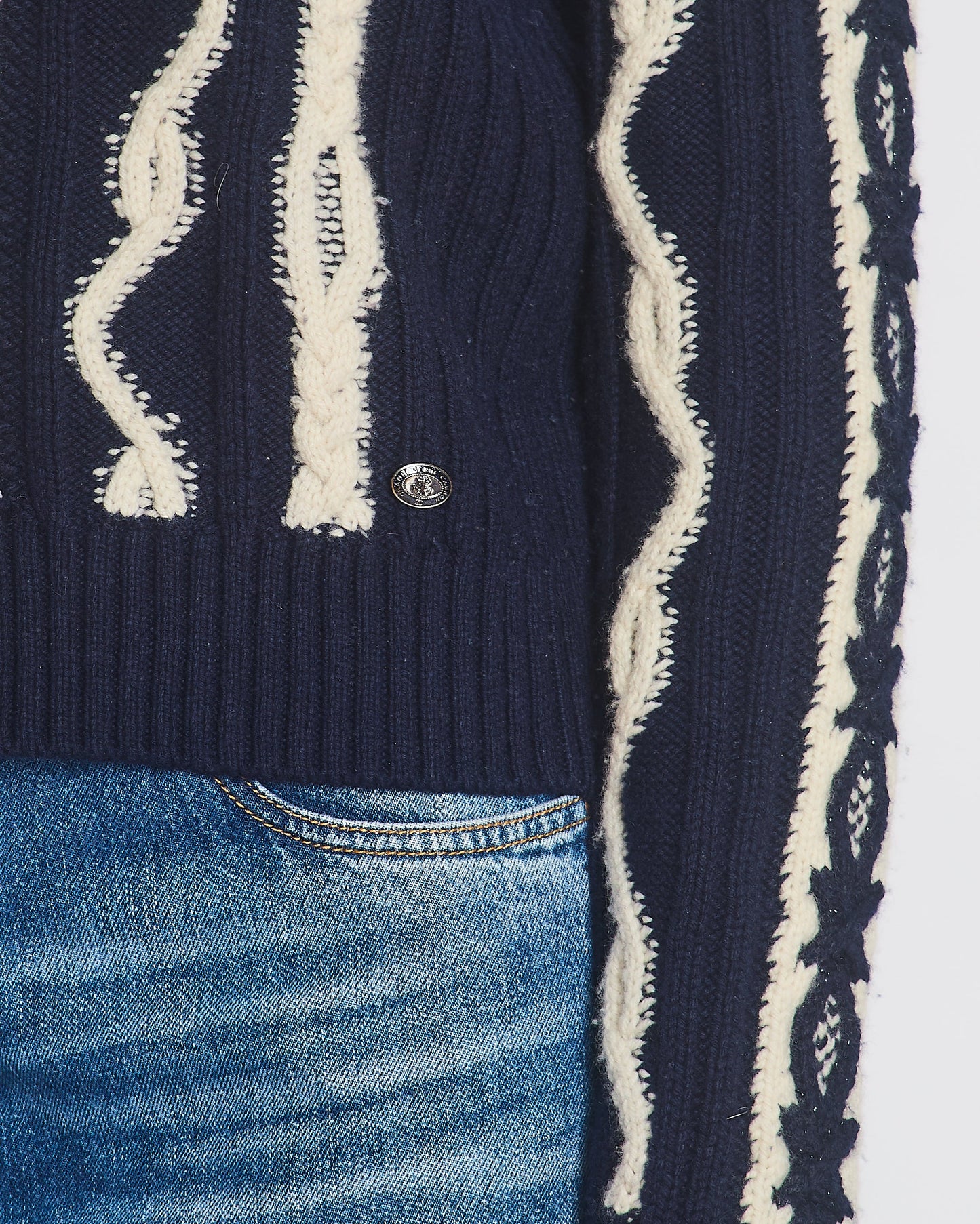 Chanel 18A Paris Hamburg Knitted Glitter Jumper Size FR 38 (UK 10)