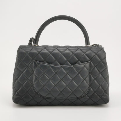 Chanel Coco Handle Medium Black Caviar Leather Silver Hardware, 2016