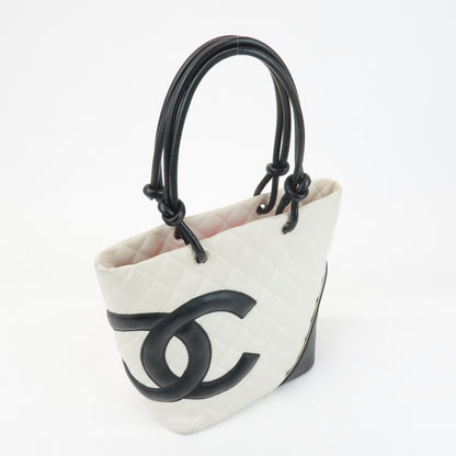 CHANEL Cambon Line Lamb Skin Medium Tote Bag Shoulder Bag A25167