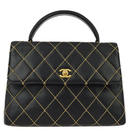 Chanel Black Calfskin Wild Stitch HandBag