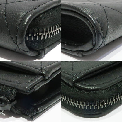 Chanel Wallet Matrasse Black Classic Card Coin Her Coin Case Card Case Leather Black  Weda