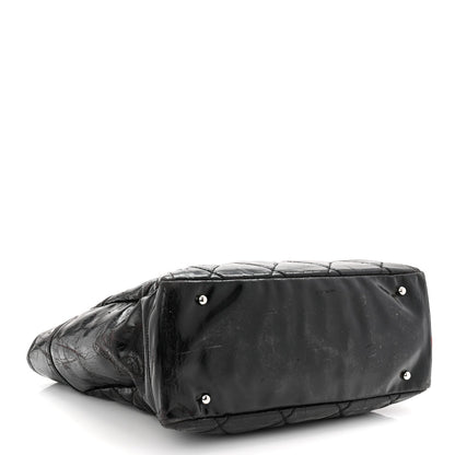 Vinyl Quilted Large Paris Biarritz Tote Black