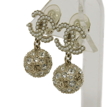 Chanel Coco Mark Pearl Crystal Swing Ball Earrings
