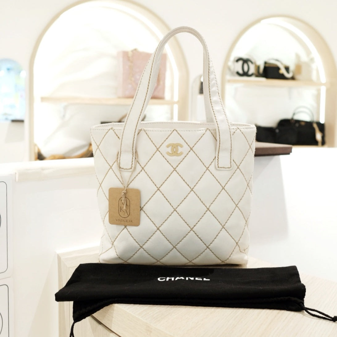 Chanel vintage wild stitch cc tote bag