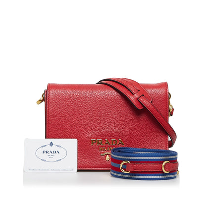 Prada Vitello Daino Small Flap Crossbody Bag