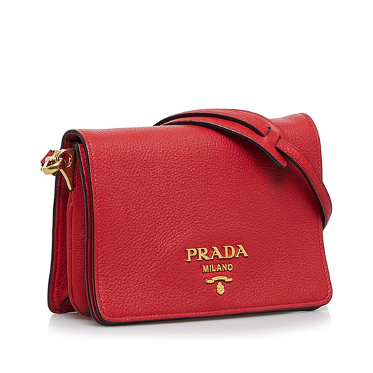 Prada Vitello Daino Small Flap Crossbody Bag