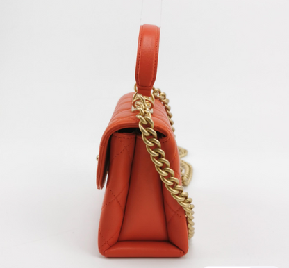 Chanel flap bag **cm red