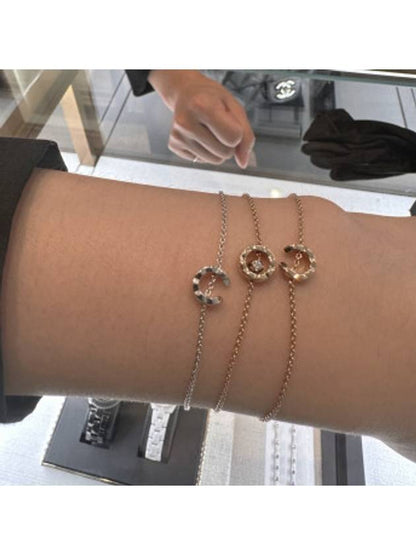 Coco Quilted Motif Chain Bracelet Yellow Gold Chanel