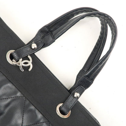 CHANEL Paris Biarritz MM Coated Canvas Leather Tote Bag A34209