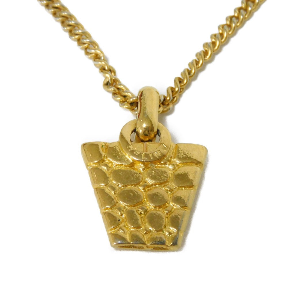 CELINE Necklace plating gold Circle logo Women Used