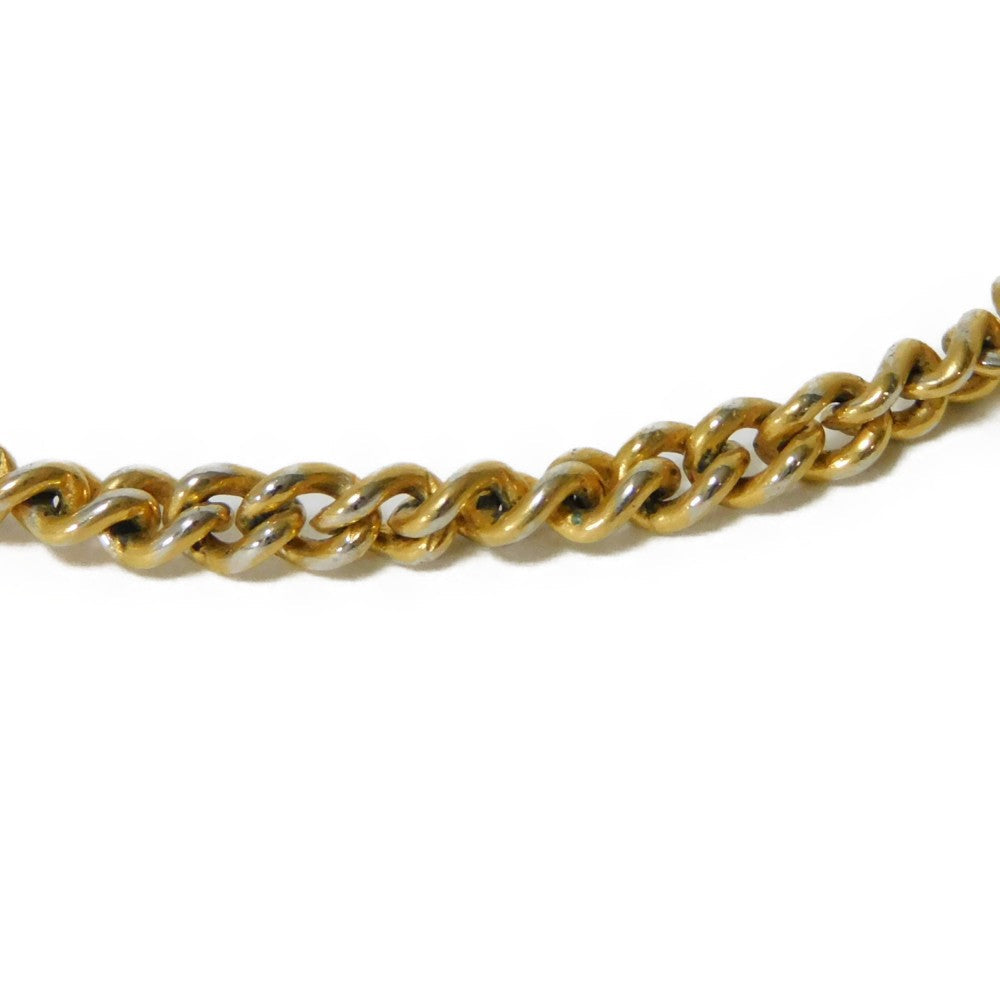 CELINE Necklace plating gold Circle logo Women Used