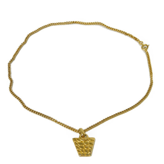 CELINE Necklace plating gold Circle logo Women Used