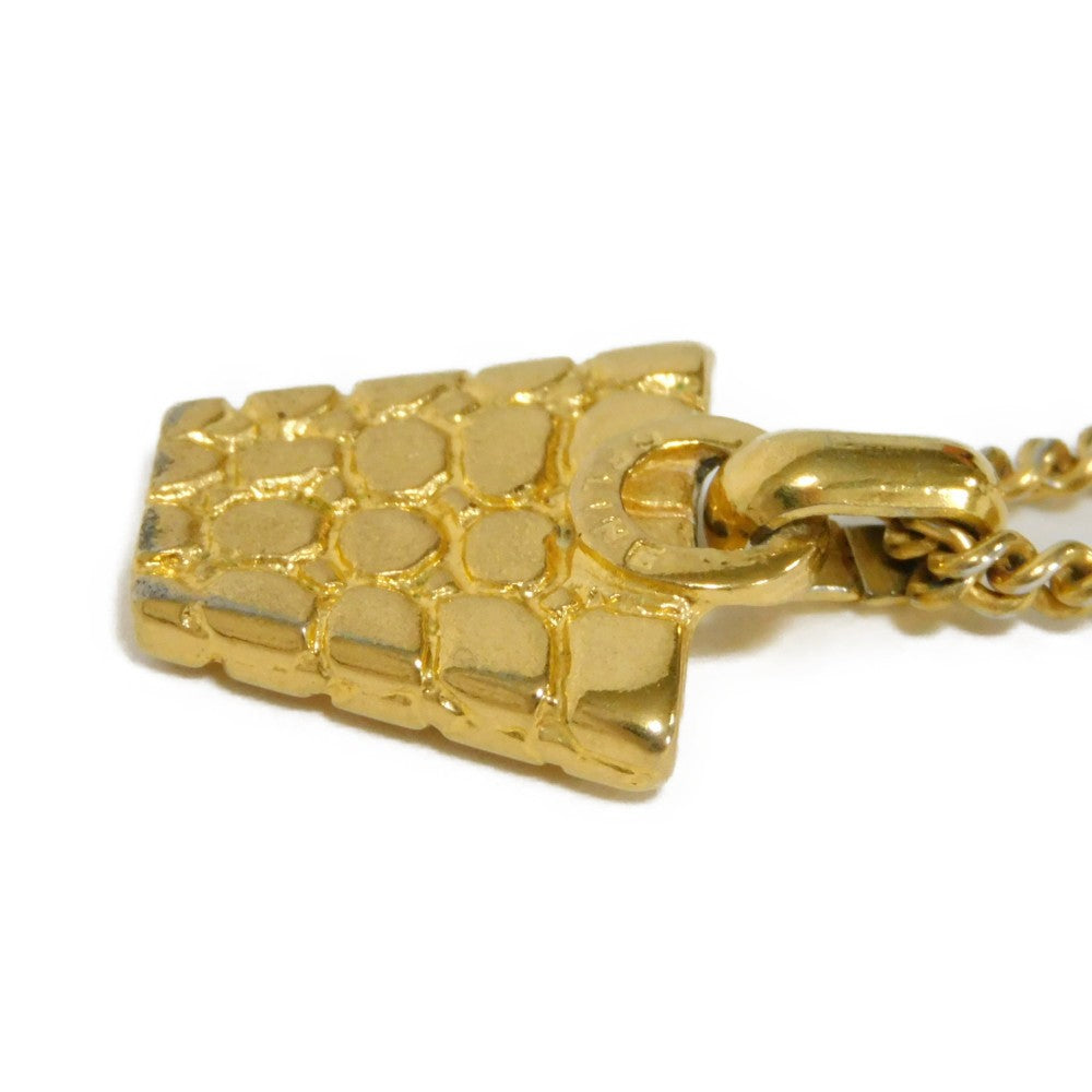 CELINE Necklace plating gold Circle logo Women Used
