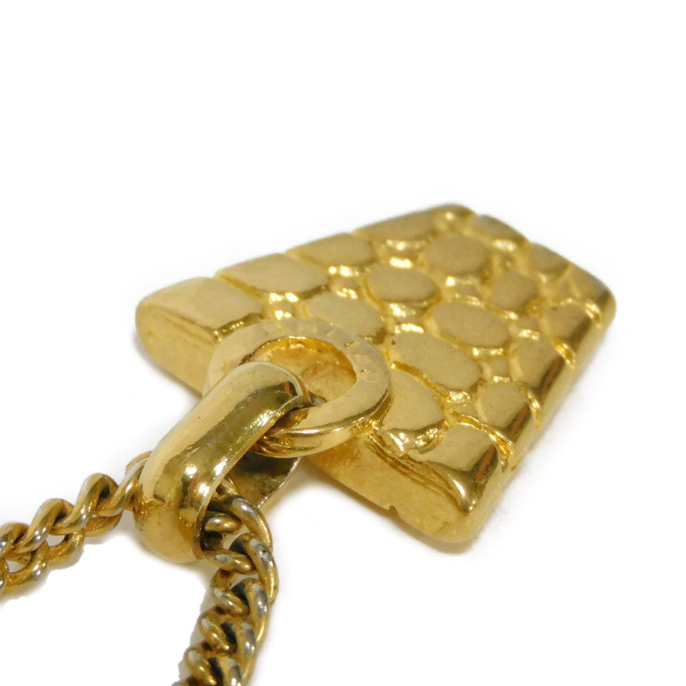 CELINE Necklace plating gold Circle logo Women Used