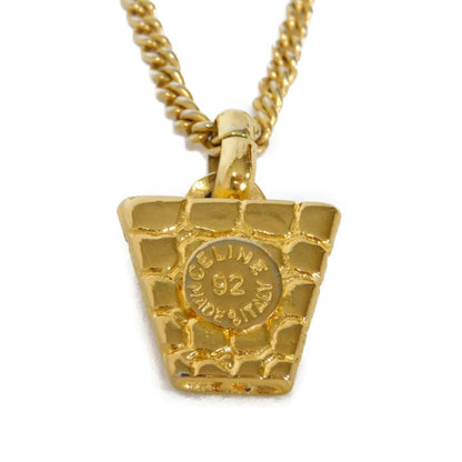 CELINE Necklace plating gold Circle logo Women Used