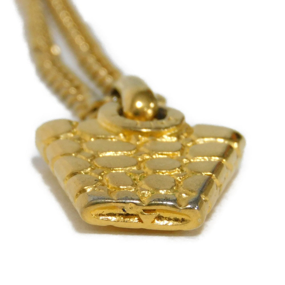 CELINE Necklace plating gold Circle logo Women Used