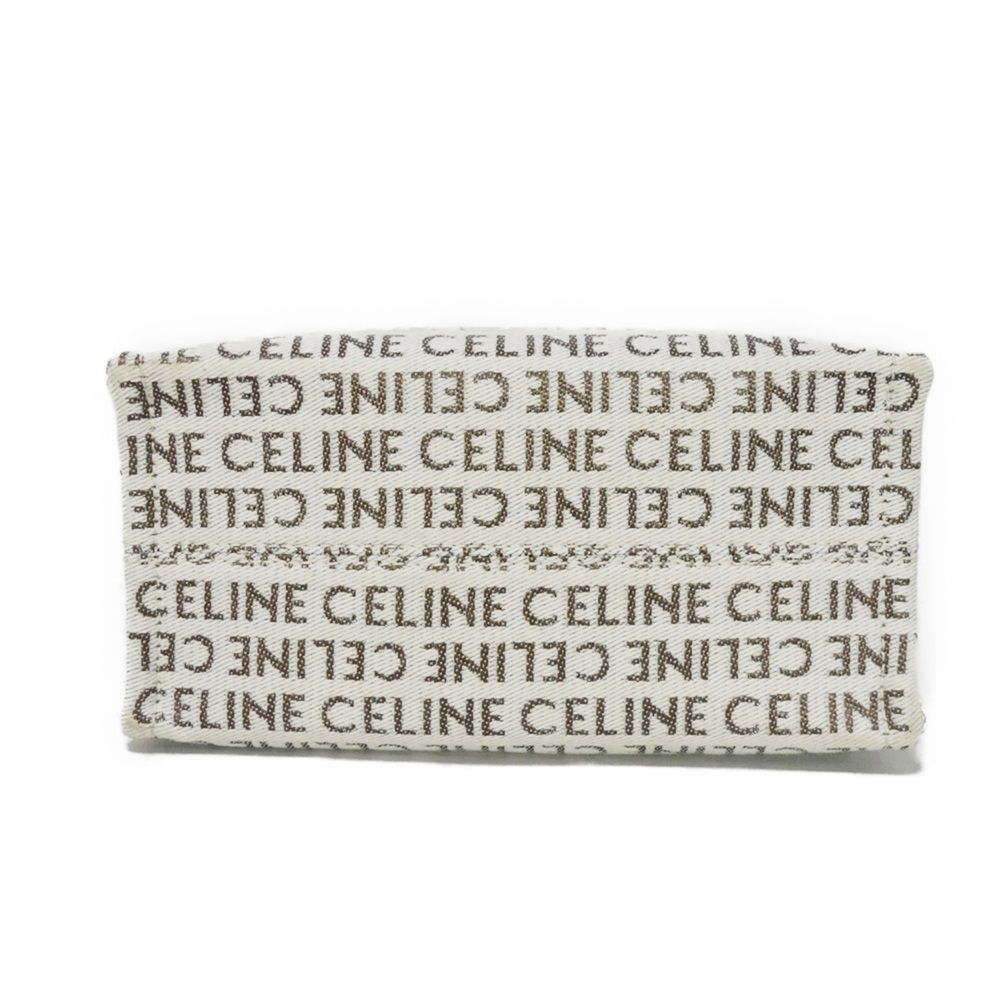 CELINE Tote Bag 199162FEF.02NT Textile x Calfskin Natural x tongue Triomphe Small Hippo Tice Women Used