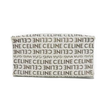 CELINE Tote Bag 199162FEF.02NT Textile x Calfskin Natural x tongue Triomphe Small Hippo Tice Women Used