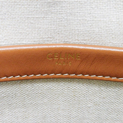 CELINE Tote Bag 199162FEF.02NT Textile x Calfskin Natural x tongue Triomphe Small Hippo Tice Women Used