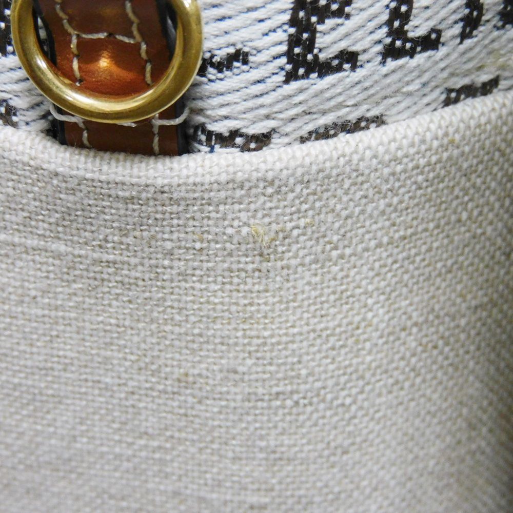 CELINE Tote Bag 199162FEF.02NT Textile x Calfskin Natural x tongue Triomphe Small Hippo Tice Women Used