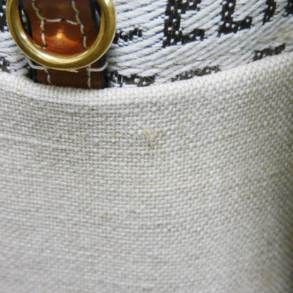 CELINE Tote Bag 199162FEF.02NT Textile x Calfskin Natural x tongue Triomphe Small Hippo Tice Women Used