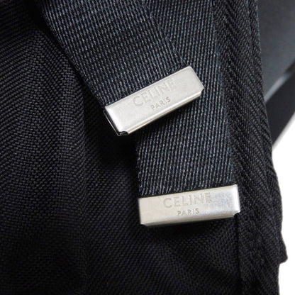 CELINE Shoulder Bag 198712DMT.38SI Nylon Black x white logo print Large Messenger mens Used